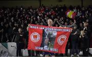 6 November 2022; Ian Bermingham of St Patrick's Athletic holds a flag after the SSE Airtricity League Premier Division match between St Patrick's Athletic and Shelbourne at Richmond Park in Dublin. Photo by Tyler Miller/Sportsfile