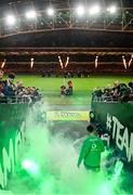 5 November 2022; Conor Murray of Ireland walks out for his 100th cap before the Bank of Ireland Nations Series match between Ireland and South Africa at the Aviva Stadium in Dublin. Photo by Ramsey Cardy/Sportsfile
