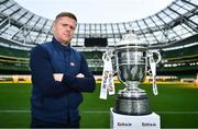 8 November 2022; Shelbourne manager Damien Duff during the Extra.ie FAI Cup Final Media Day at the Aviva Stadium in Dublin. Photo by Ben McShane/Sportsfile