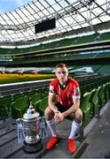 8 November 2022; Brandon Kavanagh of Derry City during the Extra.ie FAI Cup Final Media Day at the Aviva Stadium in Dublin. Photo by Ben McShane/Sportsfile