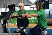 8 November 2022; Dare to Believe ambassadors Sarah Lavin, left, and Monika Dukarska during the Dare to Believe Schools Programme - TY Expo at the Sport Ireland Campus in Dublin. Photo by David Fitzgerald/Sportsfile