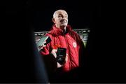 6 November 2022; Shelbourne manager Noel King speaks to media after the EVOKE.ie FAI Women's Cup Final match between Shelbourne and Athlone Town at Tallaght Stadium in Dublin. Photo by Stephen McCarthy/Sportsfile