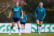 9 November 2022; Kyra Carusa, left, and Izzy Atkinson during a Republic of Ireland Women training session at Dama de Noche Football Center in Marbella, Spain. Photo by Andres Gongora/Sportsfile