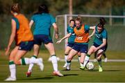 9 November 2022; Lucy Quinn, right, and Aoibheann Clancy during a Republic of Ireland Women training session at Dama de Noche Football Center in Marbella, Spain. Photo by Andres Gongora/Sportsfile