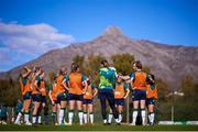 9 November 2022; Assistant manager Tom Elms speaks to players during a Republic of Ireland Women training session at Dama de Noche Football Center in Marbella, Spain. Photo by Andres Gongora/Sportsfile