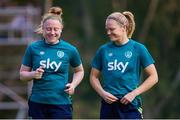 9 November 2022; Amber Barrett, left, and Diane Caldwell during a Republic of Ireland Women training session at Dama de Noche Football Center in Marbella, Spain. Photo by Andres Gongora/Sportsfile