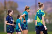 9 November 2022; Hayley Nolan, centre, during a Republic of Ireland Women training session at Dama de Noche Football Center in Marbella, Spain. Photo by Andres Gongora/Sportsfile