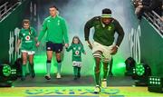 5 November 2022; South Africa captain Siya Kolisi leads his side onto the pitch before the Bank of Ireland Nations Series match between Ireland and South Africa at the Aviva Stadium in Dublin. Photo by Brendan Moran/Sportsfile
