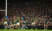 5 November 2022; Ireland supporters look on during the Bank of Ireland Nations Series match between Ireland and South Africa at the Aviva Stadium in Dublin. Photo by Brendan Moran/Sportsfile