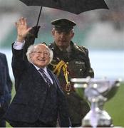 6 November 2022; President of Ireland Michael D Higgins before the EVOKE.ie FAI Women's Cup Final match between Shelbourne and Athlone Town at Tallaght Stadium in Dublin. Photo by Stephen McCarthy/Sportsfile
