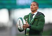 5 November 2022; Manie Libbok of South Africa before the Bank of Ireland Nations Series match between Ireland and South Africa at the Aviva Stadium in Dublin. Photo by Ramsey Cardy/Sportsfile