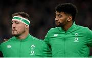 5 November 2022; Ireland players Rob Herring, left, and Robert Baloucoune of Ireland before the Bank of Ireland Nations Series match between Ireland and South Africa at the Aviva Stadium in Dublin. Photo by Ramsey Cardy/Sportsfile