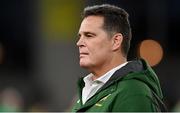5 November 2022; South Africa director of rugby Rassie Erasmus before the Bank of Ireland Nations Series match between Ireland and South Africa at the Aviva Stadium in Dublin. Photo by Ramsey Cardy/Sportsfile
