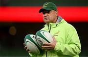 5 November 2022; South Africa assistant coach Deon Davids before the Bank of Ireland Nations Series match between Ireland and South Africa at the Aviva Stadium in Dublin. Photo by Ramsey Cardy/Sportsfile