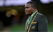 5 November 2022; Trevor Nyakane of South Africa before the Bank of Ireland Nations Series match between Ireland and South Africa at the Aviva Stadium in Dublin. Photo by Ramsey Cardy/Sportsfile