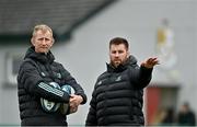 10 November 2022; Leinster head coach Leo Cullen, left, and Leinster contact skills coach Sean O'Brien in conversation during the Leinster rugby open training session at Tullow RFC in Carlow. Photo by Sam Barnes/Sportsfile