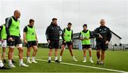 10 November 2022; Leinster senior coach Stuart Lancaster, right, speaks to players during the Leinster rugby open training session at Tullow RFC in Carlow. Photo by Sam Barnes/Sportsfile