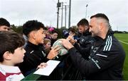 10 November 2022; Dave Kearney, right, and Sean O'Brien sign autographs for supporters during the Leinster rugby open training session at Tullow RFC in Carlow. Photo by Sam Barnes/Sportsfile *