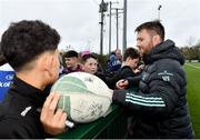 10 November 2022; Leinster contact skills coach Sean O'Brien signs autographs during the Leinster rugby open training session at Tullow RFC in Carlow. Photo by Sam Barnes/Sportsfile