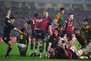 10 November 2022; Munster players celebrate as Diarmuid Barron, hidden, scores their third try during the match between Munster and South Africa Select XV at Páirc Ui Chaoimh in Cork. Photo by David Fitzgerald/Sportsfile