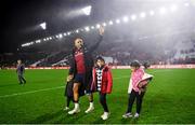 10 November 2022; Simon Zebo of Munster with his children Sofia, Luca and Jacob after the match between Munster and South Africa Select XV at Páirc Ui Chaoimh in Cork. Photo by David Fitzgerald/Sportsfile