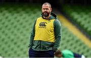 11 November 2022; Head coach Andy Farrell during the Ireland Rugby captain's run at Aviva Stadium in Dublin. Photo by Brendan Moran/Sportsfile