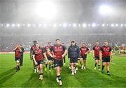 10 November 2022; Munster captain Jack O'Donoghue leaves his team off the field after the match between Munster and South Africa Select XV at Páirc Ui Chaoimh in Cork. Photo by Harry Murphy/Sportsfile