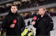 10 November 2022; Former Munster and Ireland player CJ Stander and Munster head coach Graham Rowntree on Virgin Media Sport after the match between Munster and South Africa Select XV at Páirc Ui Chaoimh in Cork. Photo by Harry Murphy/Sportsfile
