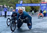 30 October 2022; Patrick Monahan from Kildare competes in the 2022 Irish Life Dublin Marathon. 25,000 runners took to the Fitzwilliam Square start line to participate in the 41st running of the Dublin Marathon after a two-year absence. Photo by Sam Barnes/Sportsfile