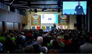 12 November 2022; Keynote speaker Oisín McConville during an Irish Life GAA Healthy Club Conference 2022 at Croke Park in Dublin at Croke Park in Dublin. Photo by Eóin Noonan/Sportsfile