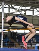 12 November 2022; Ruby Cummins of Colaiste Na Toirbhirte, Cork, competes in the minor girls high jump during the 123.ie All-Ireland Schools’ Combined Events at TUS International Arena in Athlone, Westmeath. Photo by Sam Barnes/Sportsfile