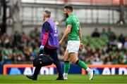 12 November 2022; Robbie Henshaw of Ireland leaves the field with an injury during the Bank of Ireland Nations Series match between Ireland and Fiji at the Aviva Stadium in Dublin. Photo by Harry Murphy/Sportsfile
