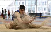 12 November 2022; Emmet Doyle of Ratoath College, Meath, competes in the minor boys long jump during the 123.ie All-Ireland Schools’ Combined Events at TUS International Arena in Athlone, Westmeath. Photo by Sam Barnes/Sportsfile