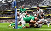 12 November 2022; Jack Conan of Ireland dives over to score a try, which was subsequently disallowed, during the Bank of Ireland Nations Series match between Ireland and Fiji at the Aviva Stadium in Dublin. Photo by Seb Daly/Sportsfile