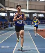 12 November 2022; Emmet Doyle of Ratoath College, Meath, competes in the minor boys 800m during the 123.ie All-Ireland Schools’ Combined Events at TUS International Arena in Athlone, Westmeath. Photo by Sam Barnes/Sportsfile
