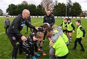 13 November 2022; Leinster Rugby player Nick McCarthy feeds the ball into a scrum during a Dundalk RFC Minis training session at Dundalk RFC in Dundalk, Louth. Photo by Ramsey Cardy/Sportsfile