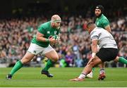 12 November 2022; Jeremy Loughman of Ireland in action against Sam Matavesi of Fiji during the Bank of Ireland Nations Series match between Ireland and Fiji at the Aviva Stadium in Dublin. Photo by Seb Daly/Sportsfile