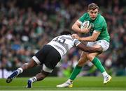12 November 2022; Garry Ringrose of Ireland is tackled by Setareki Tuicuvu of Fiji during the Bank of Ireland Nations Series match between Ireland and Fiji at the Aviva Stadium in Dublin. Photo by Seb Daly/Sportsfile