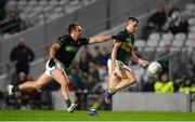 12 November 2022; Michael Quinlivan of Clonmel Commercials in action against Paul Kerrigan of Nemo Rangers during the AIB Munster GAA Football Senior Club Championship Quarter-Final match between Nemo Rangers and Clonmel Commercials at Páirc Uí Chaoimh in Cork. Photo by Matt Browne/Sportsfile