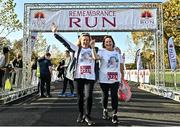 13 November 2022; Kathy O'Callaghan, left, and Sandra Hughes celebrate after finishing the Remembrance Run 5K Supported by Silver Stream Healthcare at Phoenix Park in Dublin. Photo by Sam Barnes/Sportsfile
