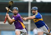 13 November 2022; Oisin O'Rourke of Kilmacud Crokes in action against Willie Hyland of Clough/ Ballacolla during the AIB Leinster GAA Hurling Senior Club Championship Quarter-Final match between Kilmacud Crokes and Clough/Ballacolla at Parnell Park in Dublin. Photo by Sam Barnes/Sportsfile