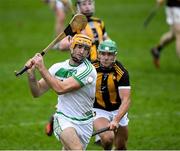 13 November 2022; Colin Fennelly of Shamrocks Ballyhale shoots past David Lynch of Castletown Geoghegan to score his side's third goal, in the 40th minute, during the AIB Leinster GAA Hurling Senior Club Championship Quarter-Final match between Shamrocks Ballyhale and Castletown Geoghegan at UPMC Nowlan Park in Kilkenny. Photo by Ray McManus/Sportsfile