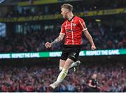 13 November 2022; Jamie McGonigle of Derry City celebrates after scoring his side's first goal during the Extra.ie FAI Cup Final match between Derry City and Shelbourne at the Aviva Stadium in Dublin. Photo by Seb Daly/Sportsfile