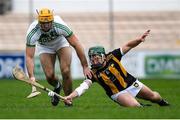 13 November 2022; Colin Fennelly of Shamrocks Ballyhale is tackled by Plunkett Maxwell of Castletown Geoghegan during the AIB Leinster GAA Hurling Senior Club Championship Quarter-Final match between Shamrocks Ballyhale and Castletown Geoghegan at UPMC Nowlan Park in Kilkenny. Photo by Ray McManus/Sportsfile