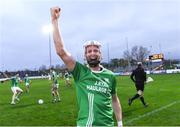 13 November 2022; Jack Kavanagh of St Mullins celebrates after the AIB Leinster GAA Hurling Senior Club Championship Quarter-Final match between St Mullins and Ferns St Aidan's at Netwatch Cullen Park in Carlow. Photo by Matt Browne/Sportsfile