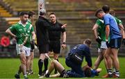 13 November 2022; Referee Paddy Neilan shows the red card to David Wynne of Moycullen during the AIB Connacht GAA Football Senior Club Championship Quarter-Final match between Moycullen and Westport at Hastings Insurance MacHale Park in Castlebar, Mayo. Photo by Piaras Ó Mídheach/Sportsfile