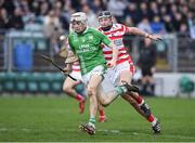 13 November 2022; Conor Kehoe of St Mullins in action against Eoin Murphy of Ferns St Aidan's during the AIB Leinster GAA Hurling Senior Club Championship Quarter-Final match between St Mullins and Ferns St Aidan's at Netwatch Cullen Park in Carlow. Photo by Matt Browne/Sportsfile