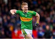 13 November 2022; Alex Doherty of Glen celebrates after scoring his side's second goal during the AIB Ulster GAA Football Senior Club Championship Quarter-Final match between Glen and Errigal Ciaran at Celtic Park in Derry. Photo by Ben McShane/Sportsfile