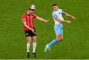 13 November 2022; Shane McEleney of Derry City in action against Sean Boyd of Shelbourne during the Extra.ie FAI Cup Final match between Derry City and Shelbourne at Aviva Stadium in Dublin. Photo by Michael P Ryan/Sportsfile