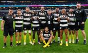 13 November 2022; Barbarians joint head coach, and La Rochelle head coach Ronan O'Gara, his assistant coach Donnacha Ryan, with members of the La Rochelle squad after the Killik Cup match between Barbarians and All Blacks XV at Tottenham Hotspur Stadium in London, England. Photo by Ramsey Cardy/Sportsfile